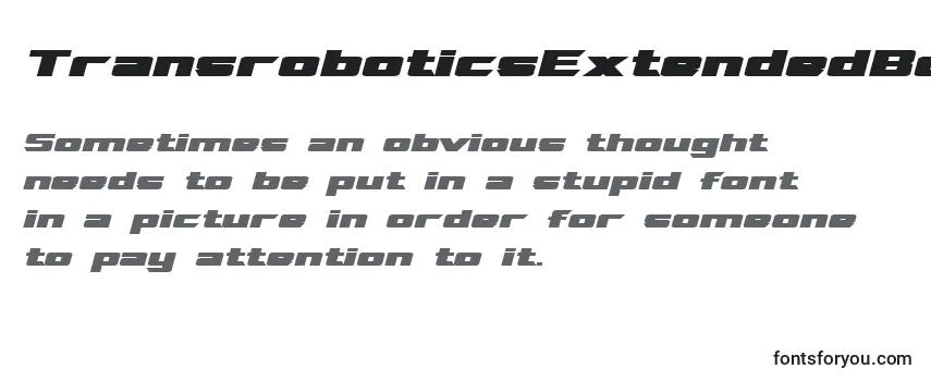 TransroboticsExtendedBoldItalic フォントのレビュー