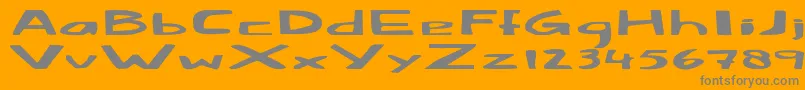 フォントFatlittlepiggy – オレンジの背景に灰色の文字