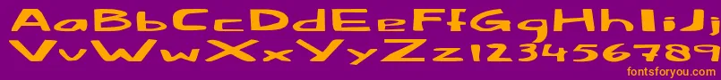 フォントFatlittlepiggy – 紫色の背景にオレンジのフォント