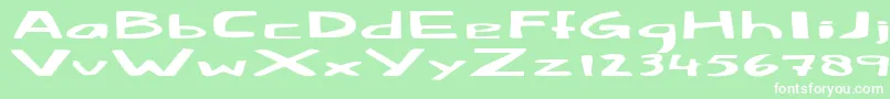 Czcionka Fatlittlepiggy – białe czcionki na zielonym tle