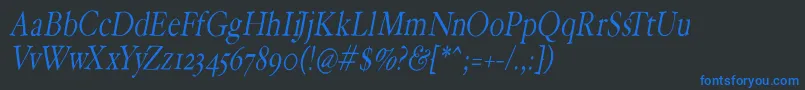 HoffmanflOblique Font – Blue Fonts on Black Background