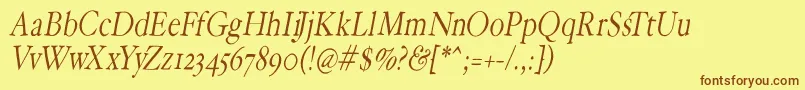 HoffmanflOblique Font – Brown Fonts on Yellow Background