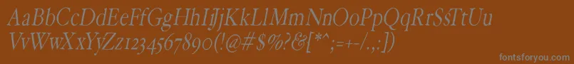 フォントHoffmanflOblique – 茶色の背景に灰色の文字