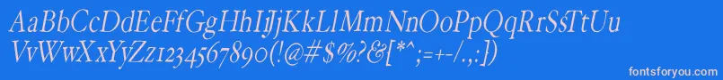 Lisätietoja HoffmanflOblique-fontista HoffmanflOblique-fontti – vaaleanpunaiset fontit sinisellä taustalla