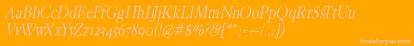 フォントHoffmanflOblique – オレンジの背景にピンクのフォント