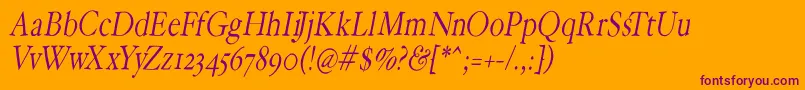 HoffmanflOblique Font – Purple Fonts on Orange Background