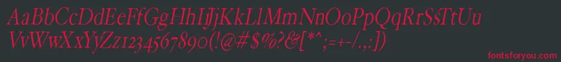 HoffmanflOblique Font – Red Fonts on Black Background