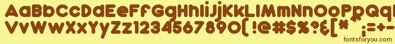 DunkinBold Font – Brown Fonts on Yellow Background