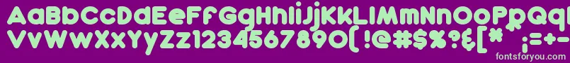 Fonte DunkinBold – fontes verdes em um fundo violeta