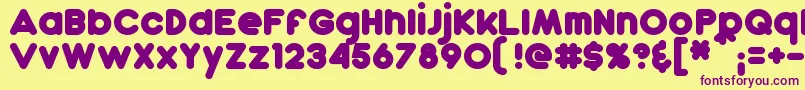 DunkinBold Font – Purple Fonts on Yellow Background