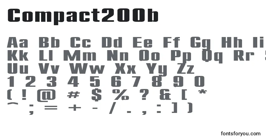 Czcionka Compact200b – alfabet, cyfry, specjalne znaki