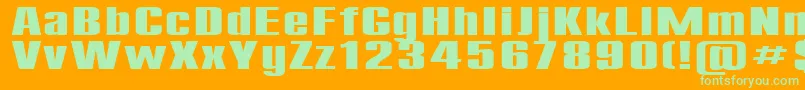 Compact200b Font – Green Fonts on Orange Background