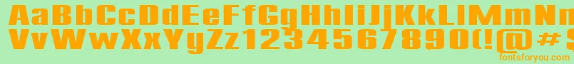 Compact200b Font – Orange Fonts on Green Background