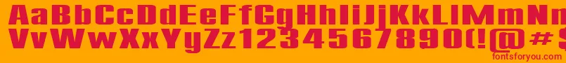 Compact200b Font – Red Fonts on Orange Background