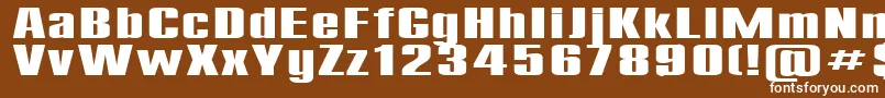 Czcionka Compact200b – białe czcionki na brązowym tle