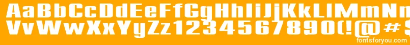 Czcionka Compact200b – białe czcionki na pomarańczowym tle
