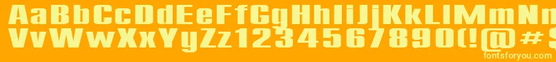 Compact200b-Schriftart – Gelbe Schriften auf orangefarbenem Hintergrund