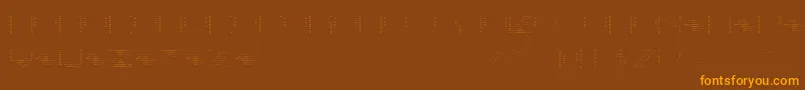 フォントBackToHeavyCoatFatGroundLinesh – オレンジ色の文字が茶色の背景にあります。