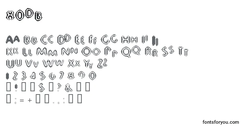 Schriftart 80db – Alphabet, Zahlen, spezielle Symbole