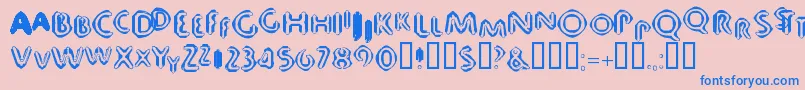 フォント80db – ピンクの背景に青い文字