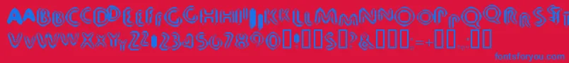 80db Font – Blue Fonts on Red Background