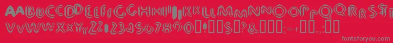 80db-Schriftart – Graue Schriften auf rotem Hintergrund