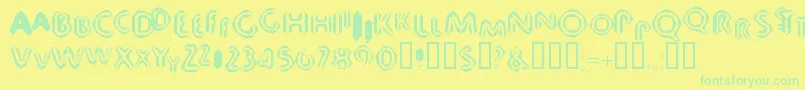 80db-Schriftart – Grüne Schriften auf gelbem Hintergrund