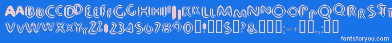 80db Font – Pink Fonts on Blue Background