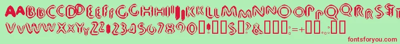 80db Font – Red Fonts on Green Background