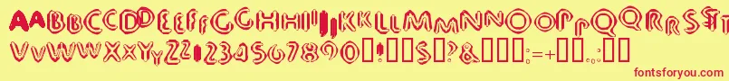 フォント80db – 赤い文字の黄色い背景