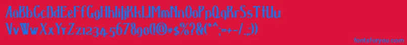 Dspenserbold Font – Blue Fonts on Red Background