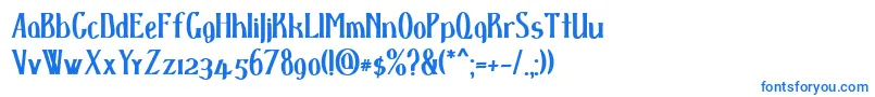 フォントDspenserbold – 白い背景に青い文字