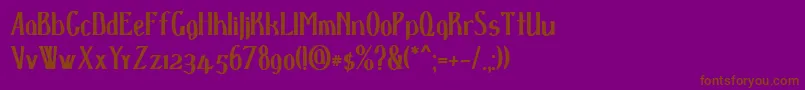 Dspenserbold Font – Brown Fonts on Purple Background