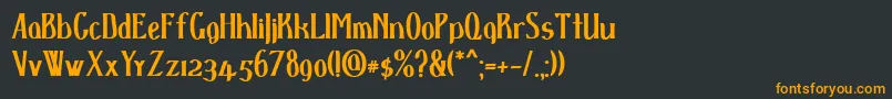 フォントDspenserbold – 黒い背景にオレンジの文字