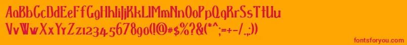 Dspenserbold Font – Red Fonts on Orange Background