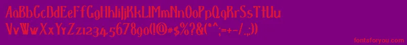 Dspenserbold Font – Red Fonts on Purple Background