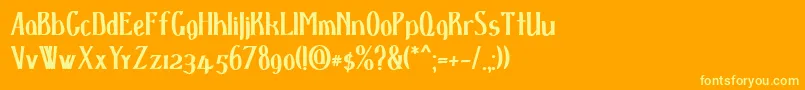 Dspenserbold Font – Yellow Fonts on Orange Background