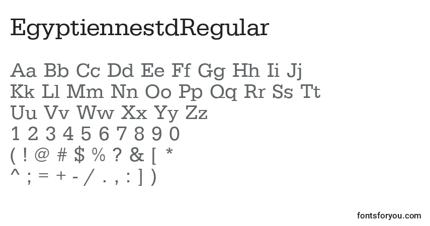 Czcionka EgyptiennestdRegular – alfabet, cyfry, specjalne znaki
