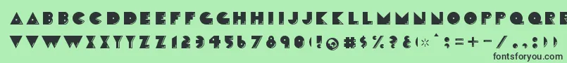 CrackmanFront-fontti – mustat fontit vihreällä taustalla