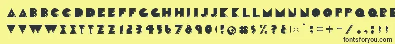 CrackmanFront-fontti – mustat fontit keltaisella taustalla