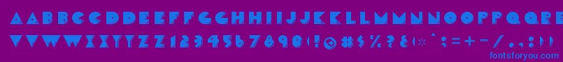 フォントCrackmanFront – 紫色の背景に青い文字