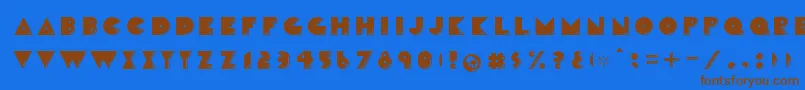 フォントCrackmanFront – 茶色の文字が青い背景にあります。
