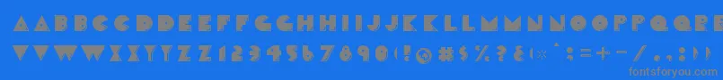CrackmanFront-fontti – harmaat kirjasimet sinisellä taustalla