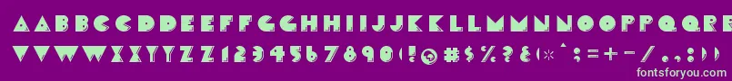 CrackmanFront-fontti – vihreät fontit violetilla taustalla