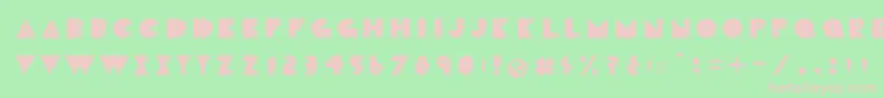 CrackmanFront-fontti – vaaleanpunaiset fontit vihreällä taustalla