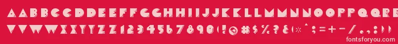 CrackmanFront-fontti – vaaleanpunaiset fontit punaisella taustalla