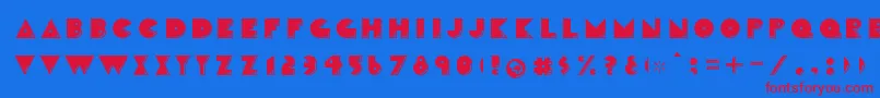 フォントCrackmanFront – 赤い文字の青い背景