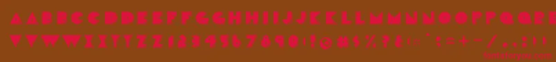 フォントCrackmanFront – 赤い文字が茶色の背景にあります。