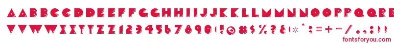 CrackmanFront-fontti – punaiset fontit valkoisella taustalla