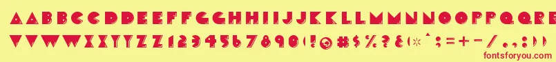 フォントCrackmanFront – 赤い文字の黄色い背景